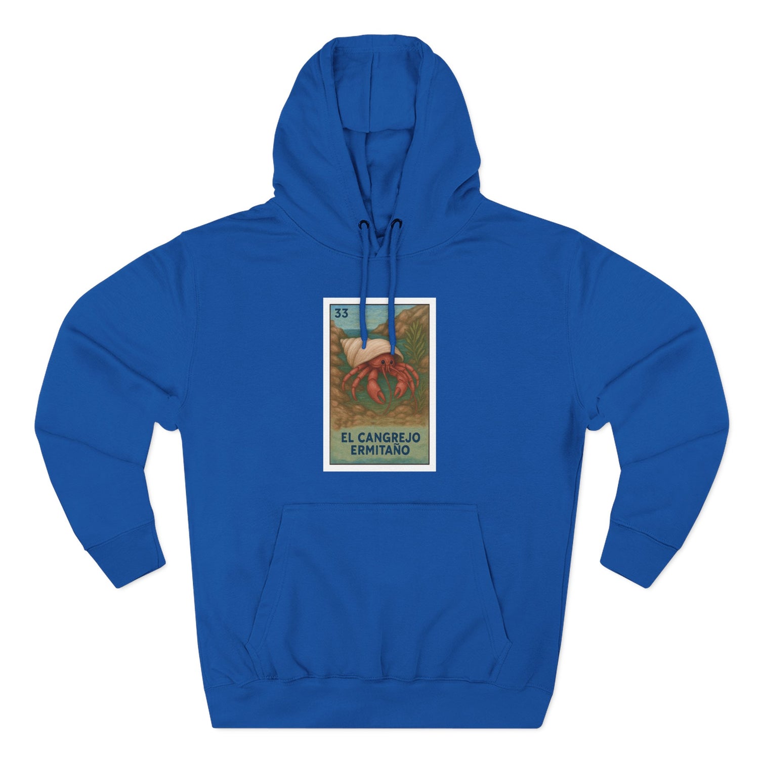 Hermit Crab Lotería Unisex - Pull-Over Cotton Blend Fleece Hoodie (El Cangrejo Ermitaño)