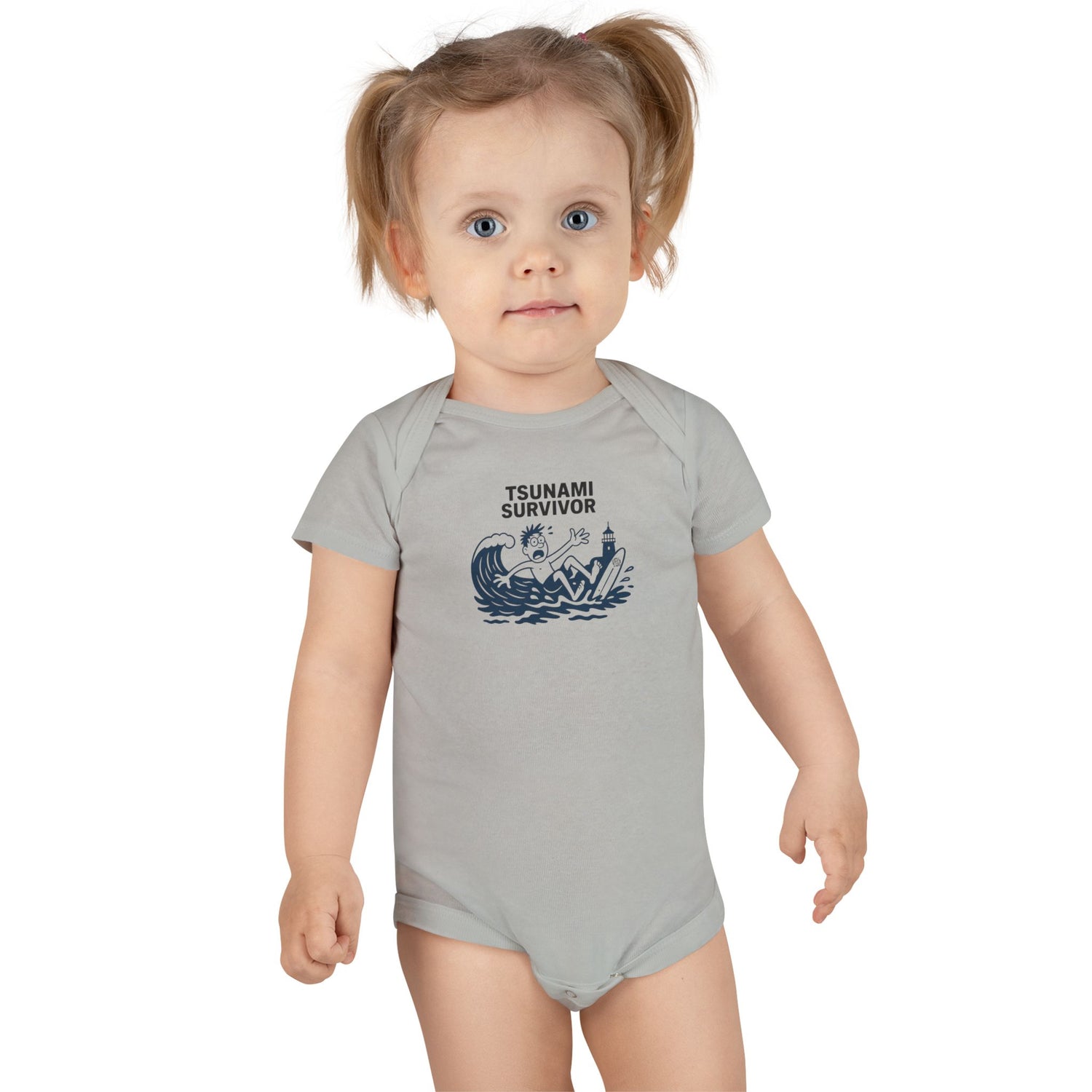 Tsunami Survivor - Baby Short Sleeve 100% Cotton Onesie