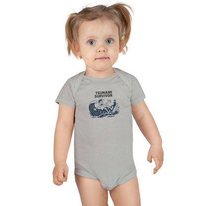 Tsunami Survivor - Baby Short Sleeve 100% Cotton Onesie