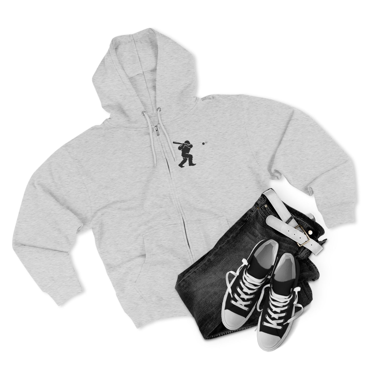Ventana Sluggersquatch Unisex - Zip Cotton Blend Fleece Hoodie