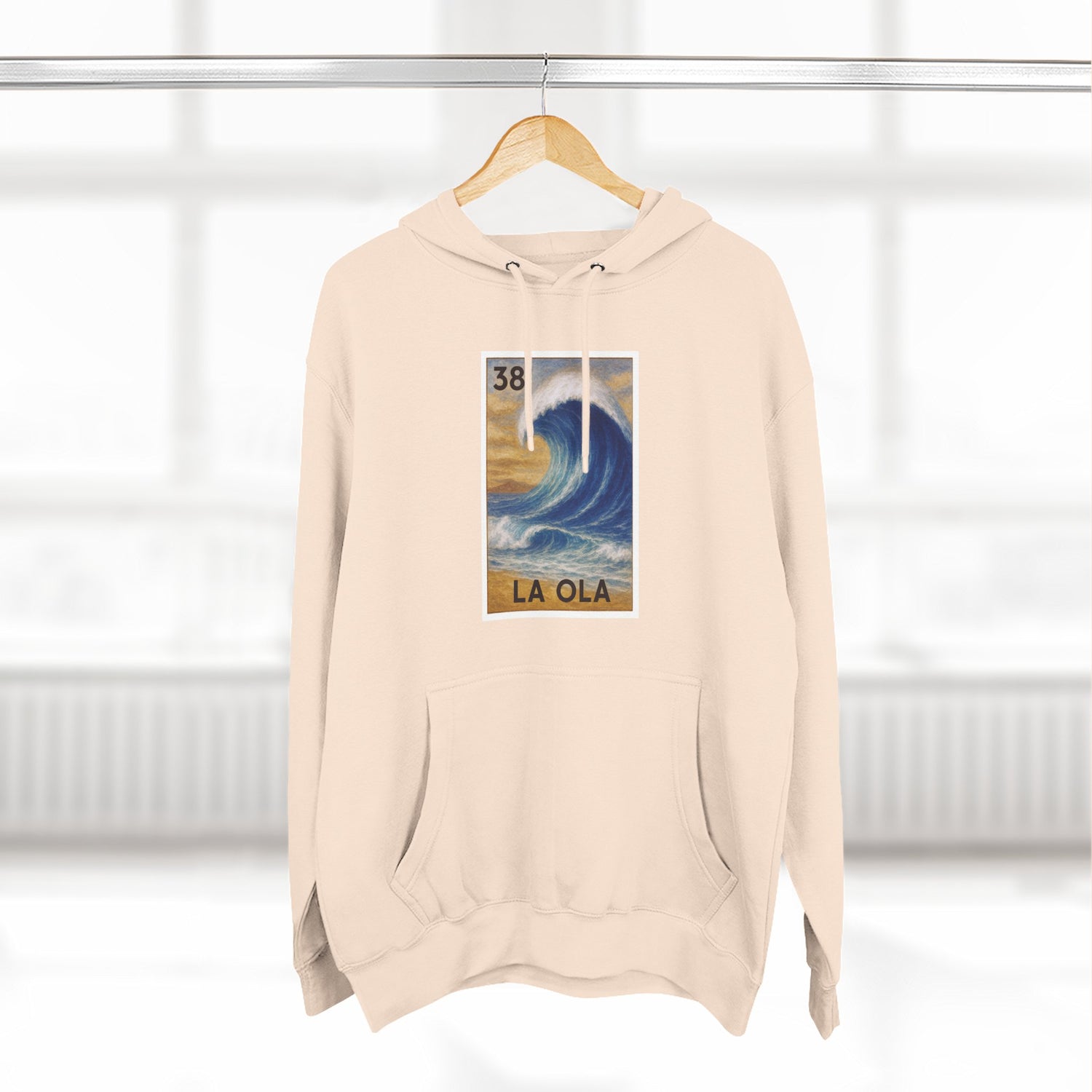 Wave Lotería Unisex - Pull-Over Cotton Blend Fleece Hoodie (La Ola)