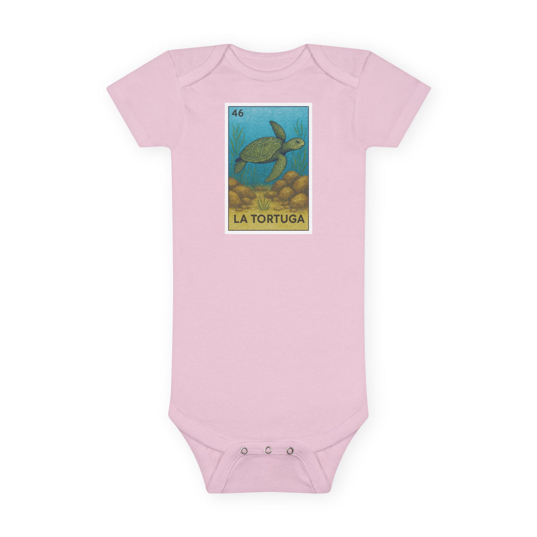 Turtle Lotería - Baby Short Sleeve 100% Cotton Onesie (La Tortuga)