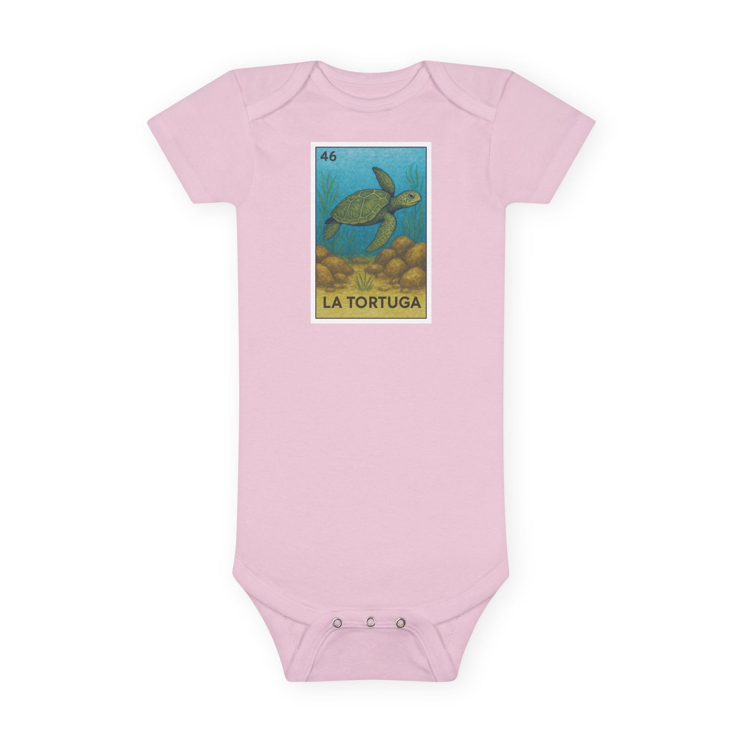 Turtle Lotería - Baby Short Sleeve 100% Cotton Onesie (La Tortuga)