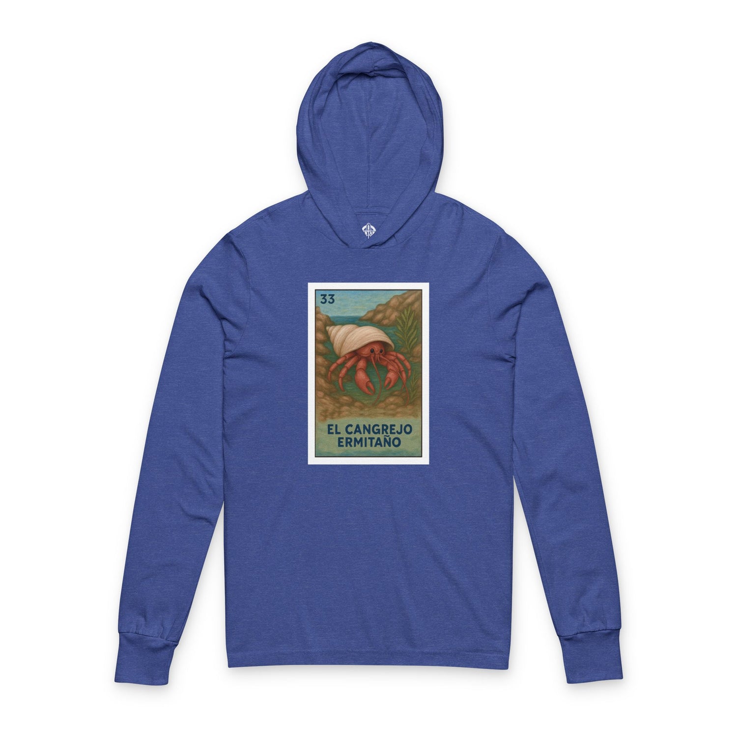 Hermit Crab Lotería Unisex - Cotton Hooded Long Sleeve Hooded T-Shirt (El Cangrejo Ermitaño)
