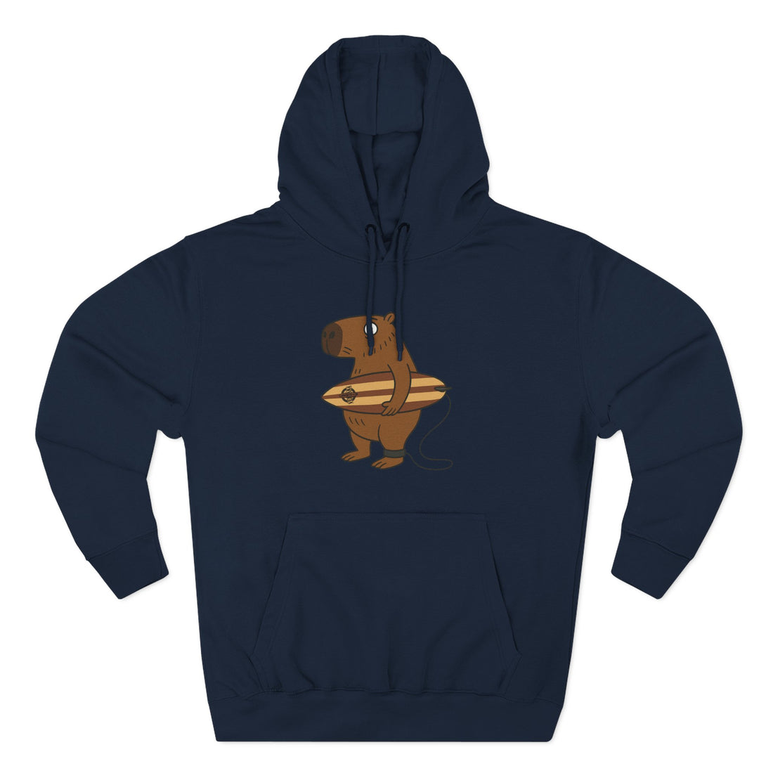 Capybara Surfer Unisex - Pull-Over Cotton Blend Fleece Hoodie