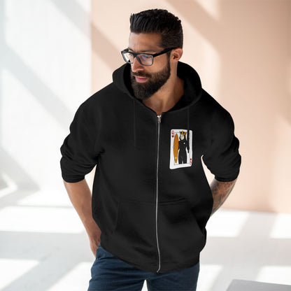 Queen of Hearts Surfer Unisex - Zip Cotton Blend Fleece Hoodie