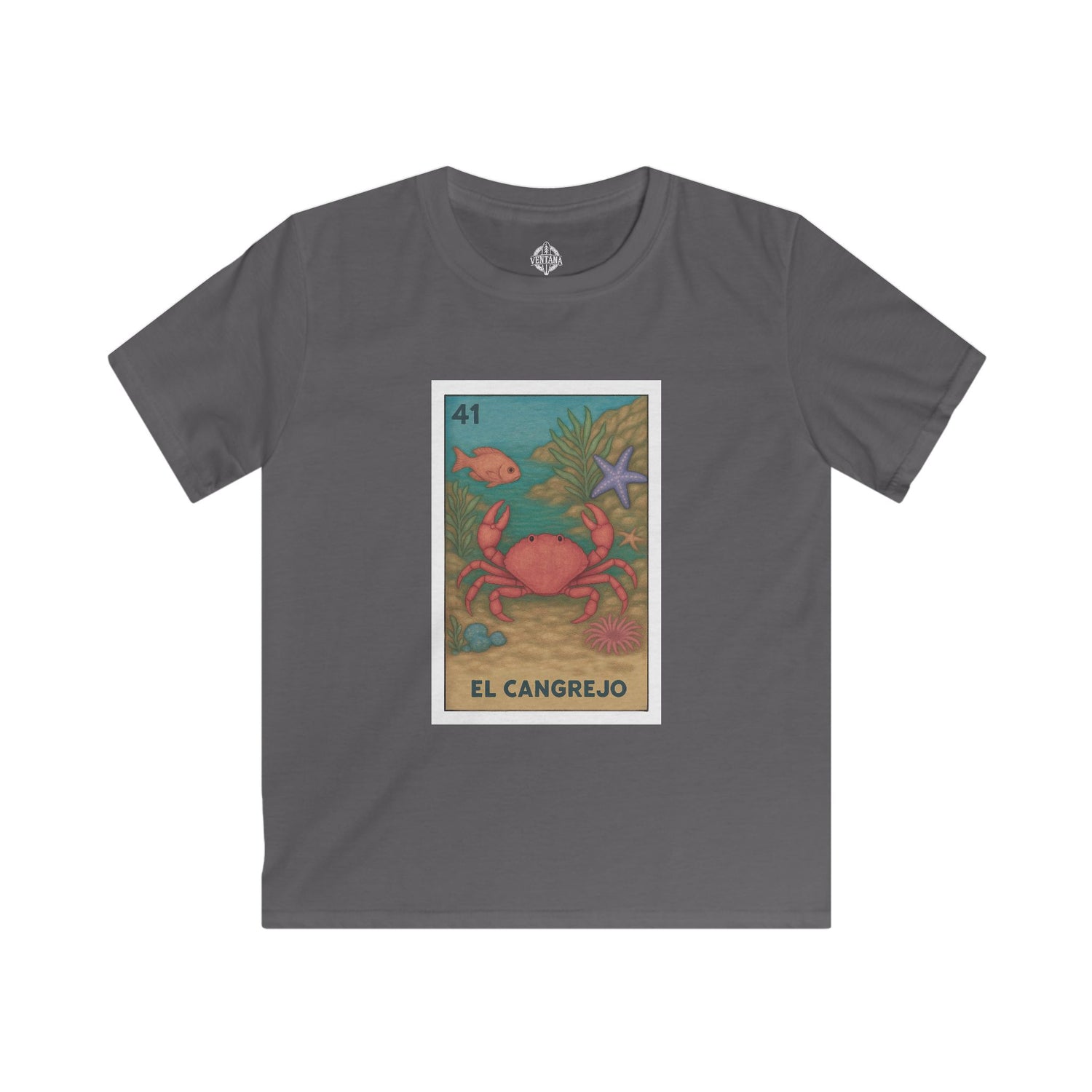 Crab Lotería Kids - Soft Style U.S. Cotton T-Shirt (El Cangrejo)