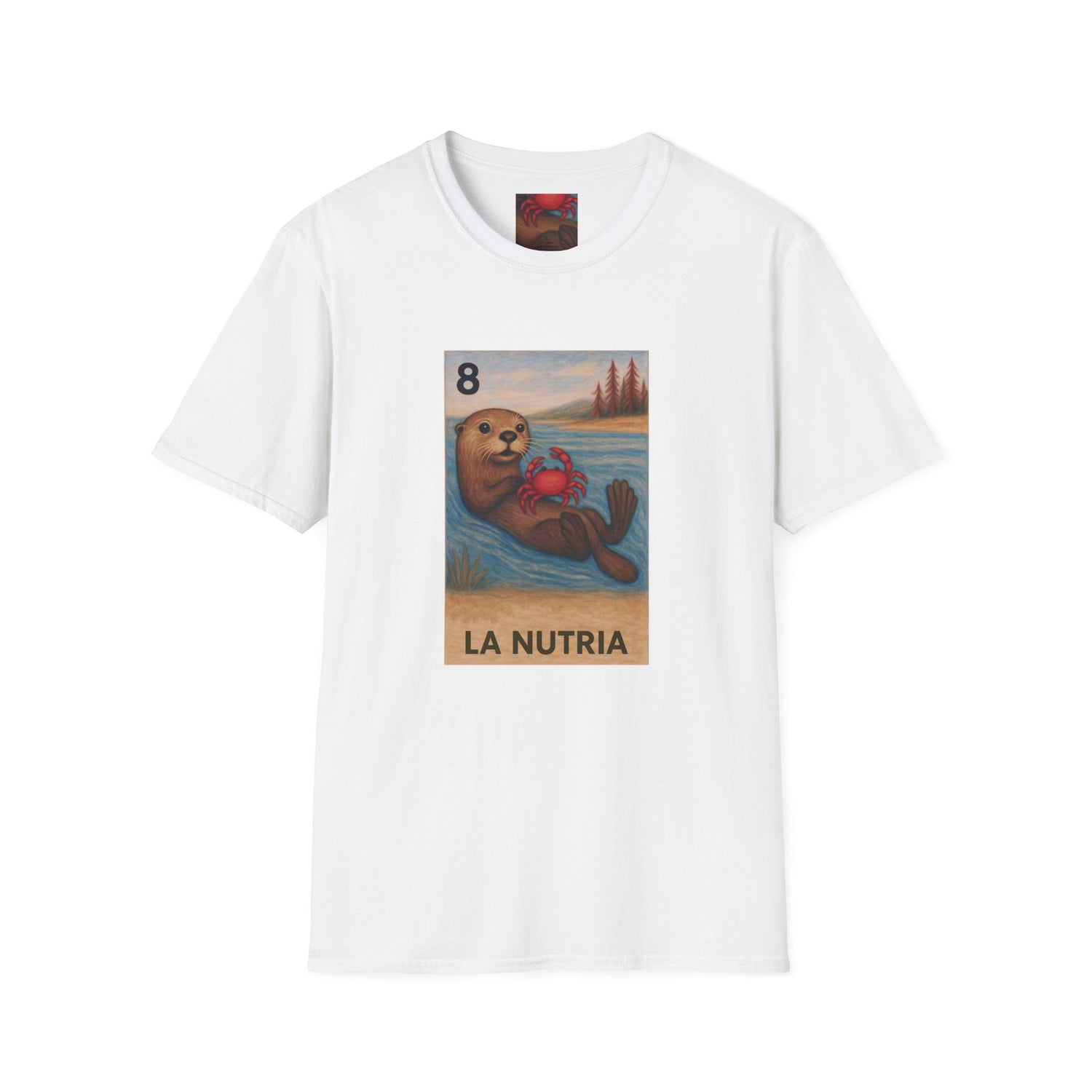 Sea Otter Lotería Unisex - Soft Style U.S. Cotton T-Shirt (La Nutria)