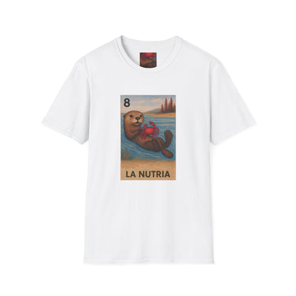 Sea Otter Lotería Unisex - Soft Style U.S. Cotton T-Shirt (La Nutria)