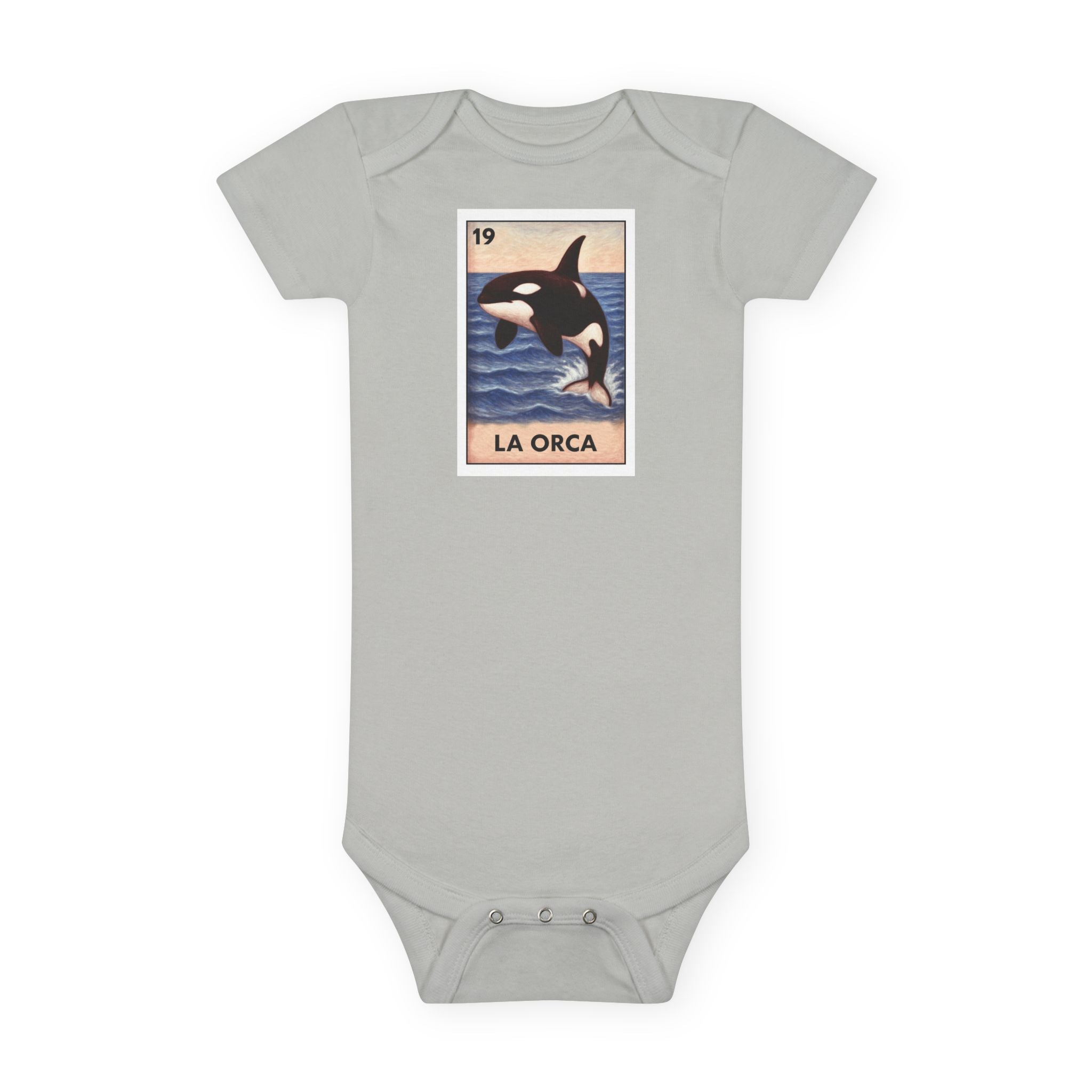 Orca Lotería - Baby Short Sleeve 100% Cotton Onesie (La Orca)