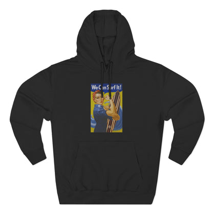 Rosie the Surfer - Pull-Over Cotton Blend Fleece Hoodie