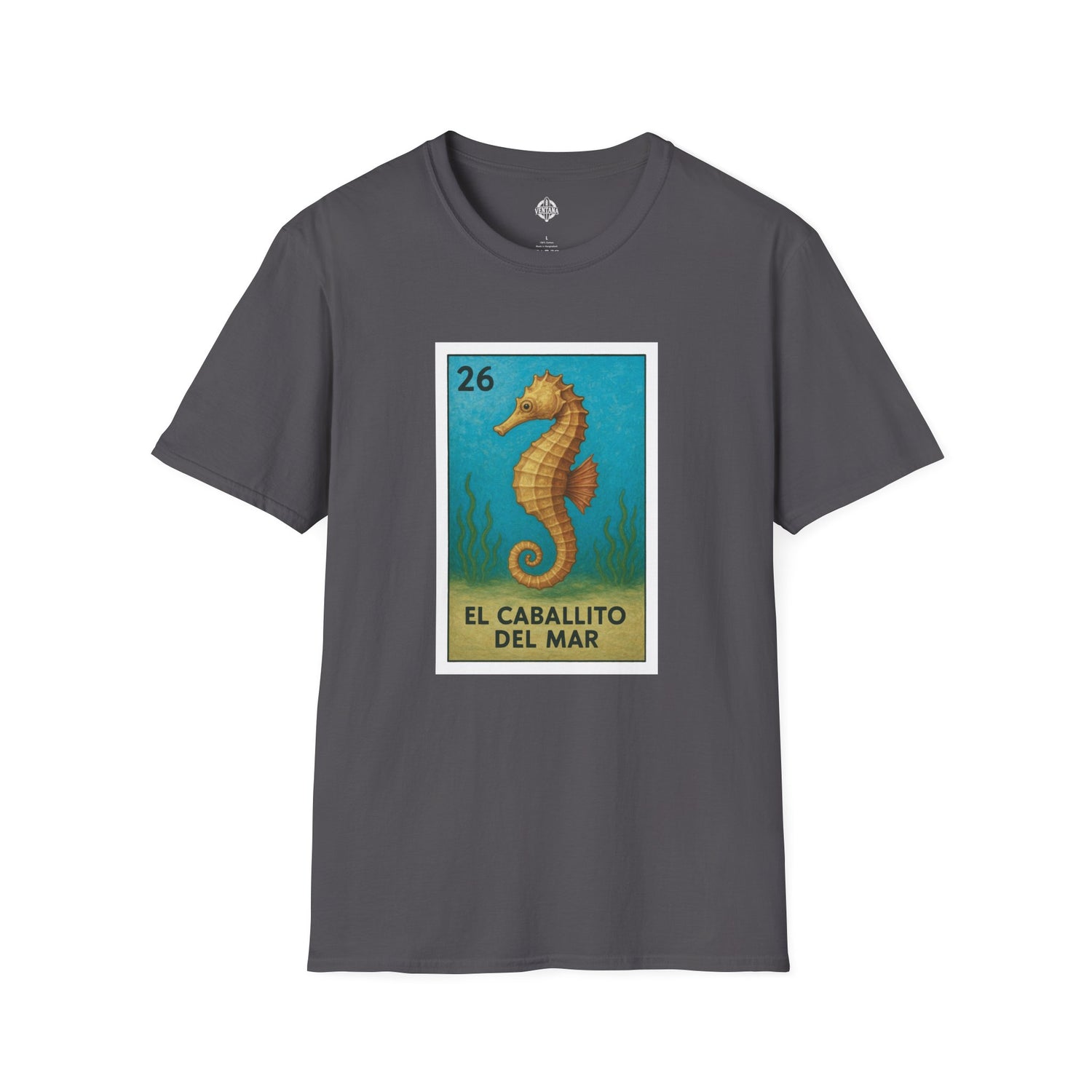 Seahorse Lotería Unisex - Soft Style U.S. Cotton T-Shirt (El Caballito del Mar)