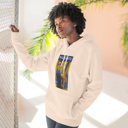 Rosie the Surfer - Pull-Over Cotton Blend Fleece Hoodie