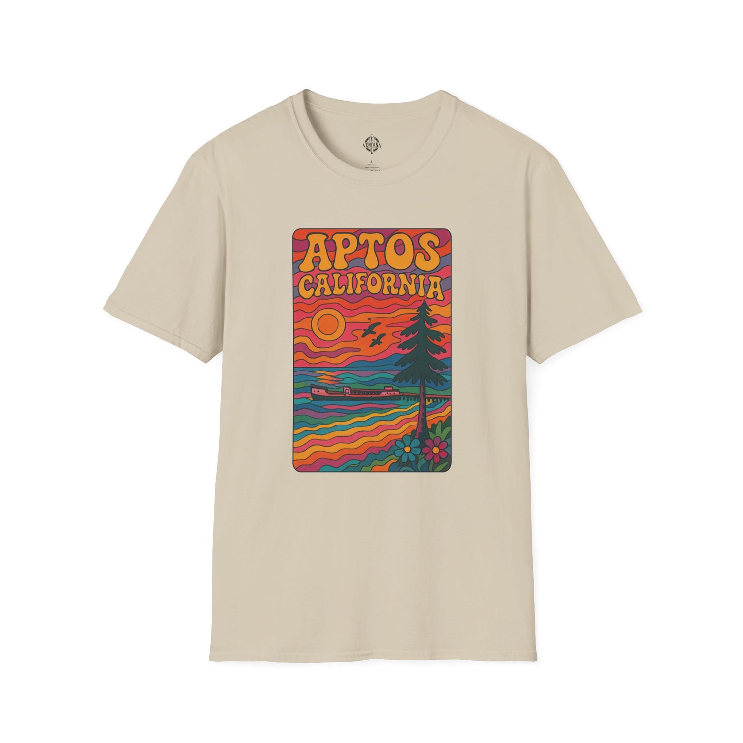 Aptos California Psychedelic Unisex - U.S. Cotton T-Shirt
