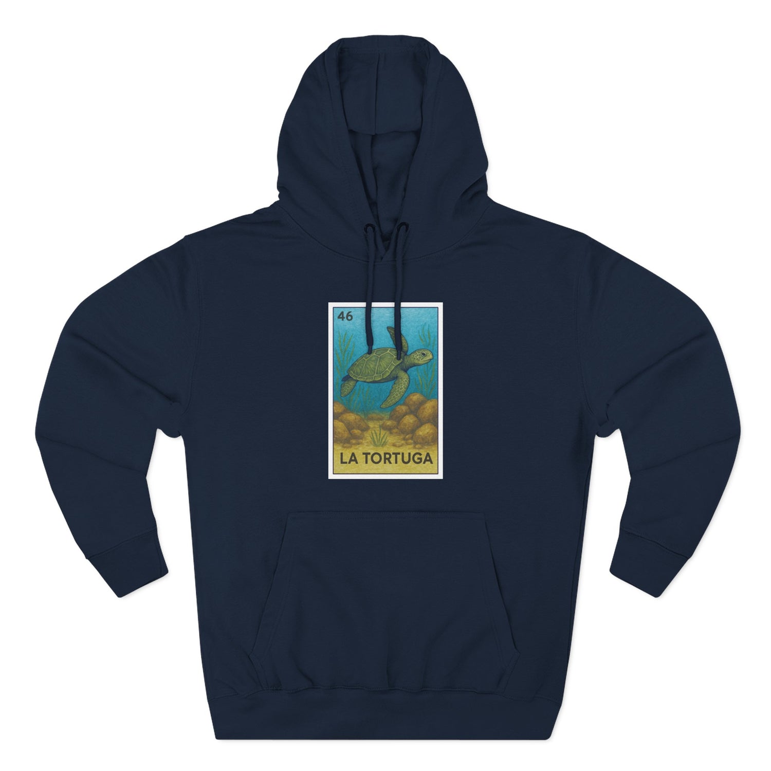 Turtle Lotería Unisex - Pull-Over Cotton Blend Fleece Hoodie (La Tortuga)