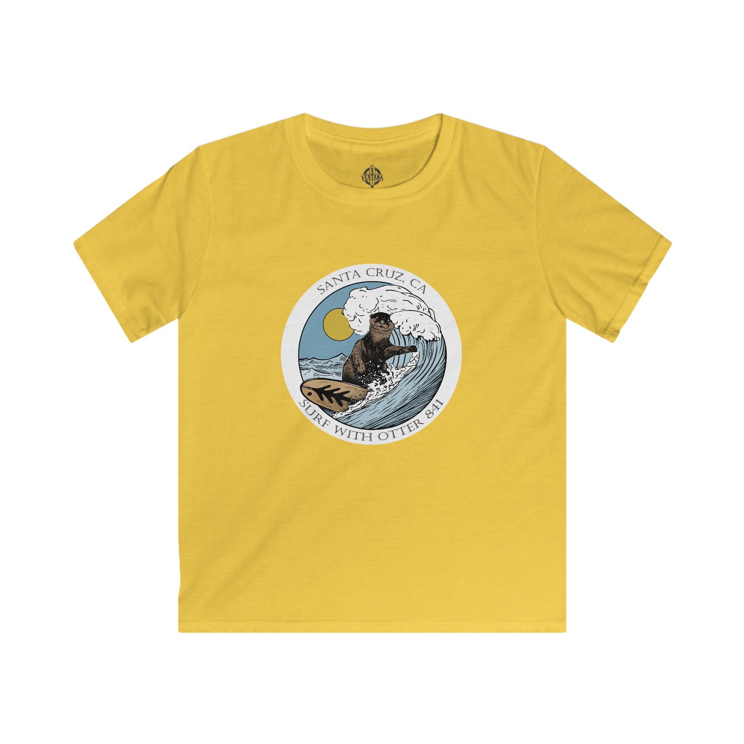 Surf with Otter 841 by Thiago Bianchini Kids - Soft Style U.S. Cotton T-Shirt