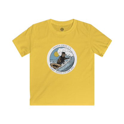 Surf with Otter 841 by Thiago Bianchini Kids - Soft Style U.S. Cotton T-Shirt