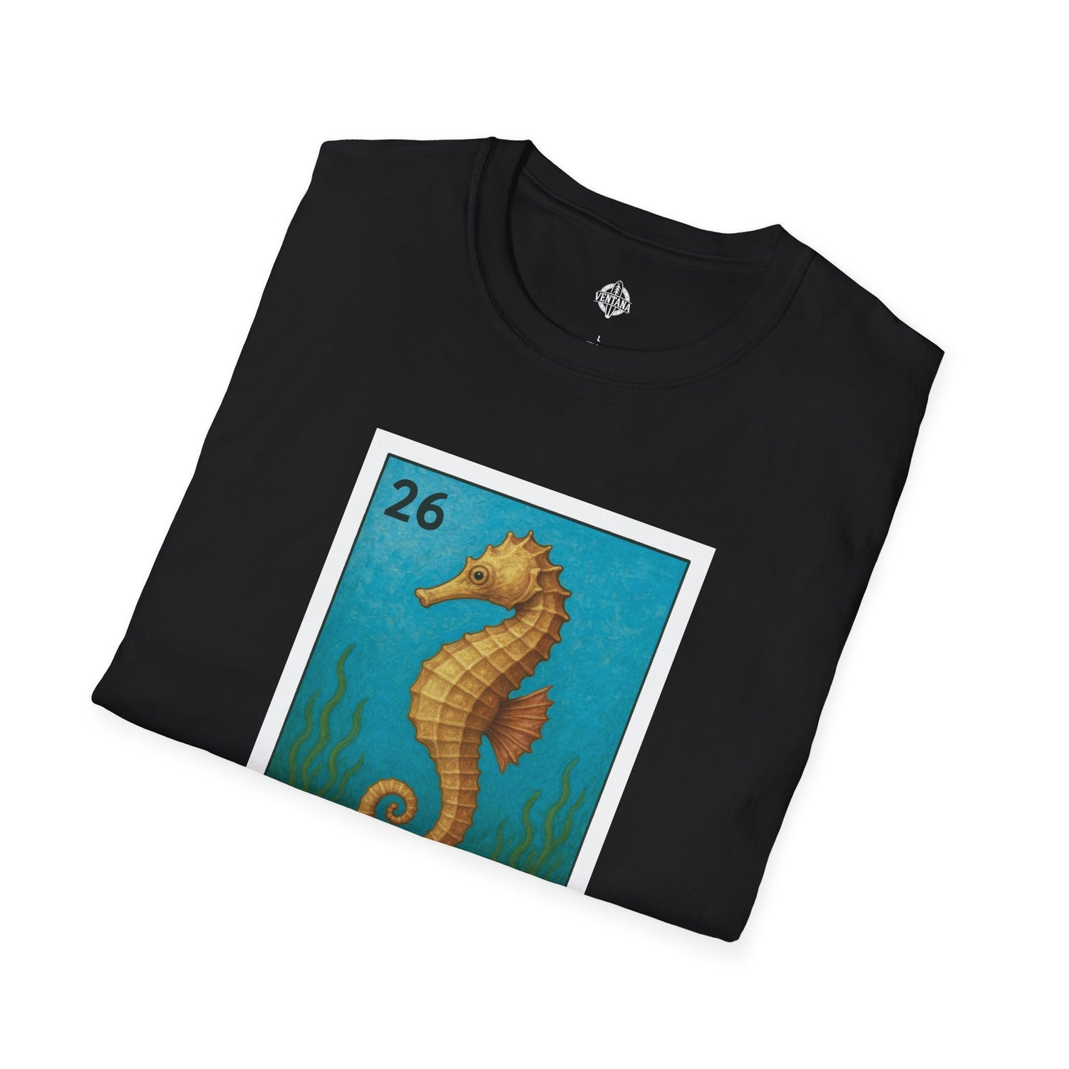 Seahorse Lotería Unisex - Soft Style U.S. Cotton T-Shirt (El Caballito del Mar)
