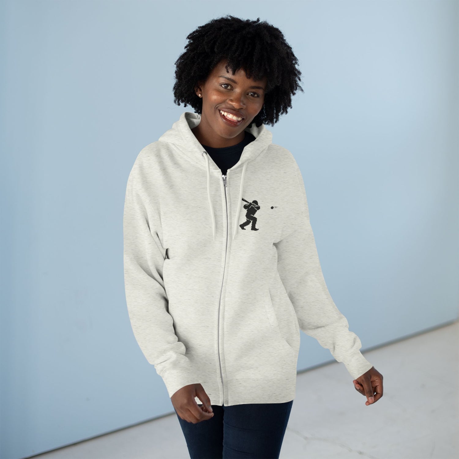 Ventana Sluggersquatch Unisex - Zip Cotton Blend Fleece Hoodie