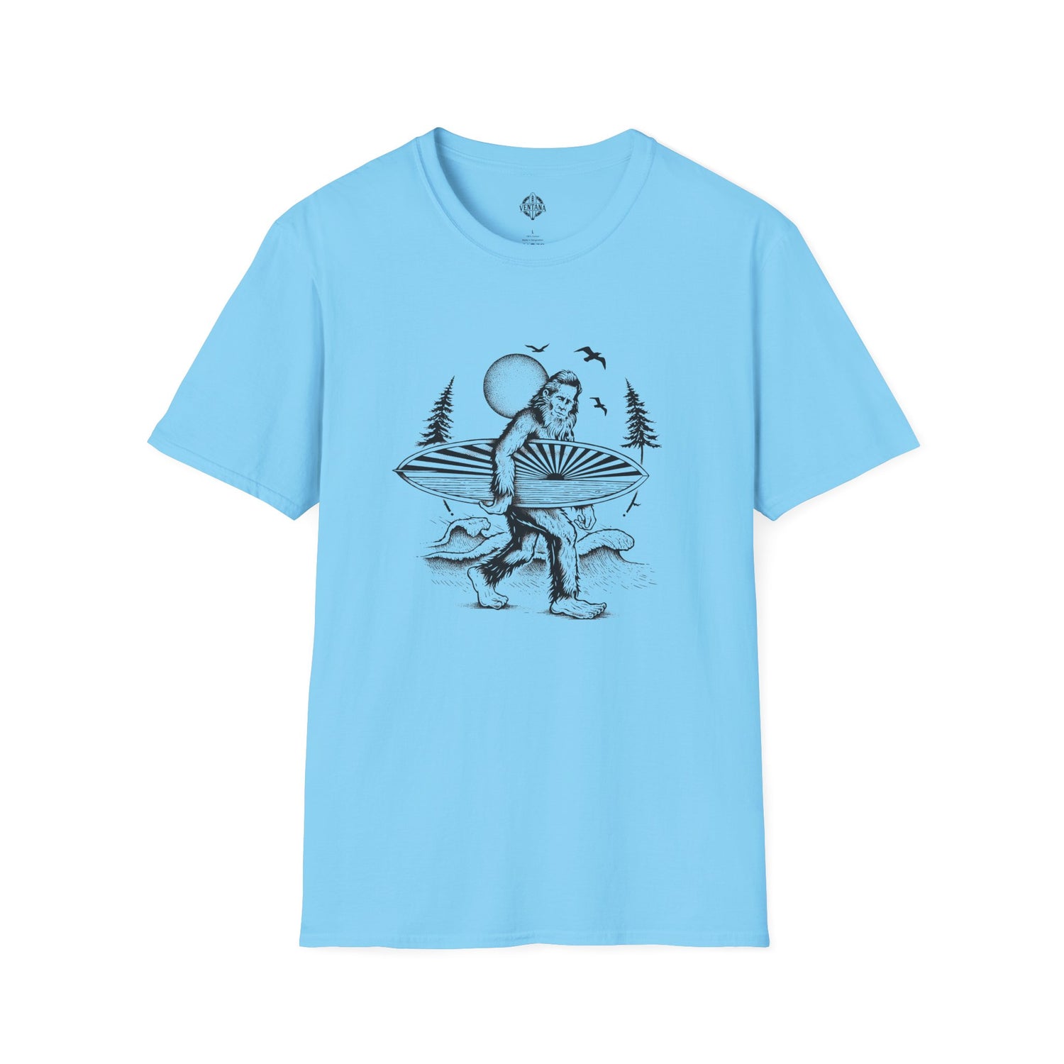 Ventana Surfsquatch by Thiago Bianchini Unisex - Soft Style U.S. Cotton T-Shirt