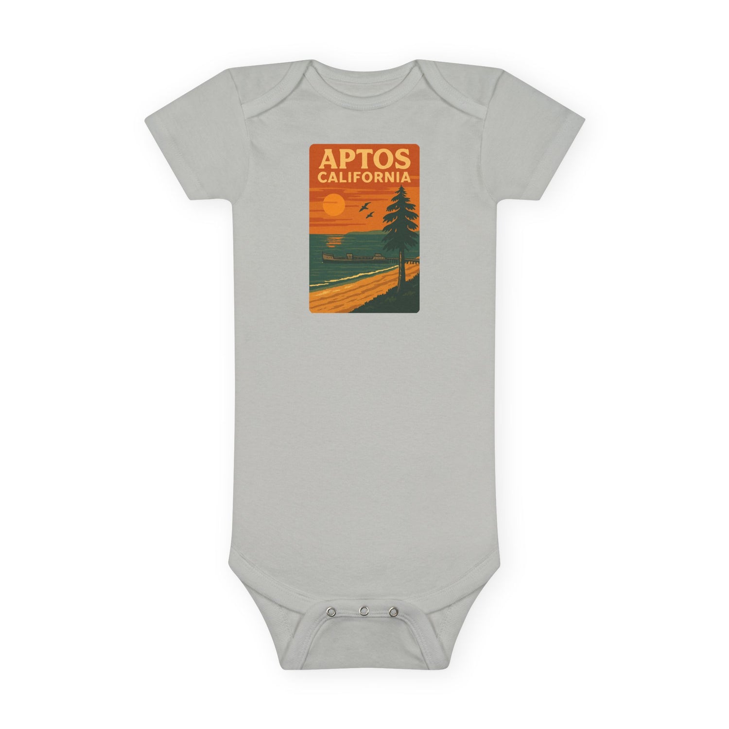 Aptos California Sunset - Baby Short Sleeve 100% Cotton Onesie