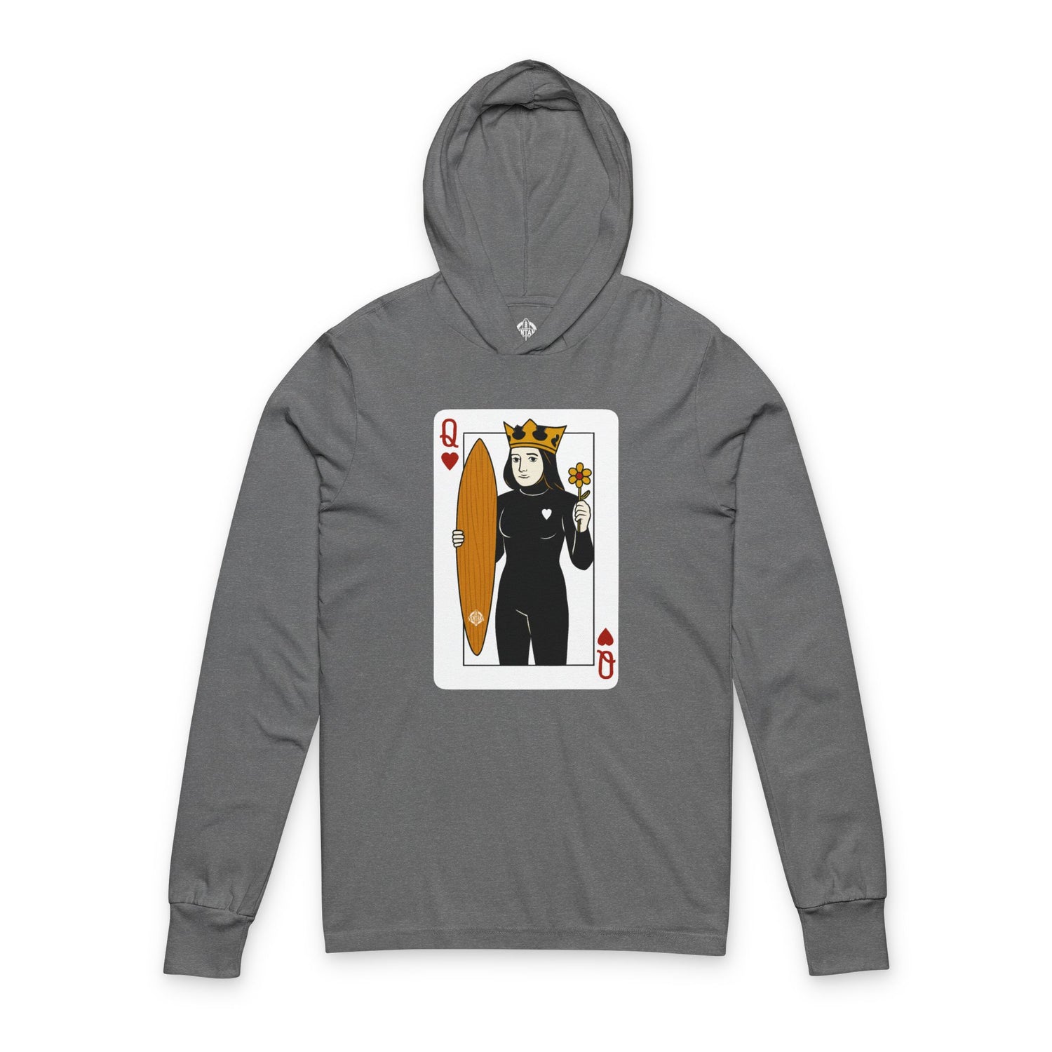 Queen of Hearts Surfer Unisex - Cotton Hooded Long Sleeve Hooded T-Shirt