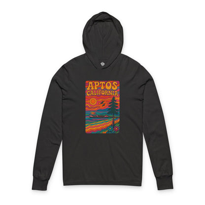Aptos California Psychedelic Unisex - Cotton Long Sleeve Hooded T-Shirt