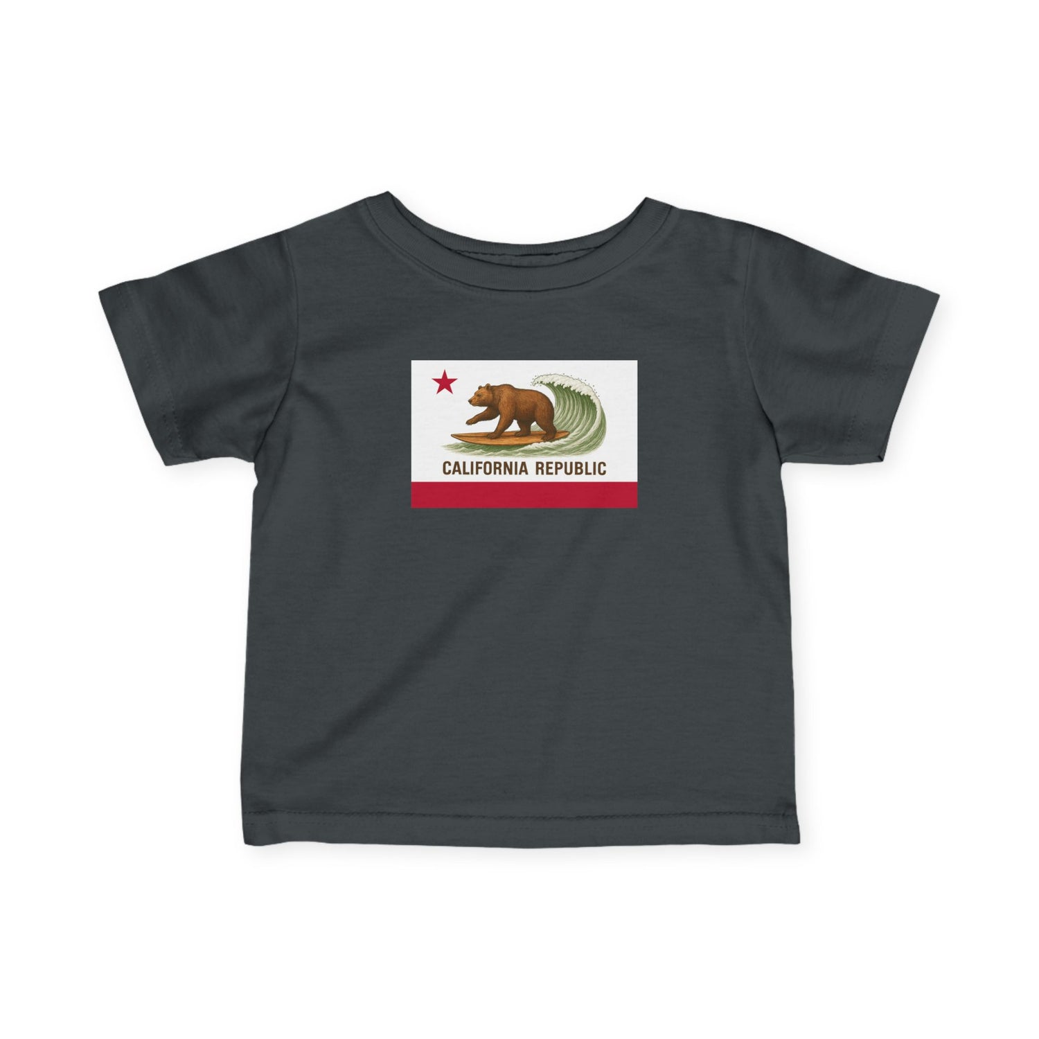 California Surfing Bear Flag - Infant 100% Cotton T-Shirt