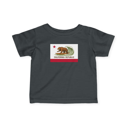 California Surfing Bear Flag - Infant 100% Cotton T-Shirt