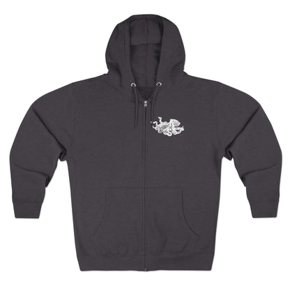 Ventangle Octopus Unisex - Zip Cotton Blend Fleece Hoodie