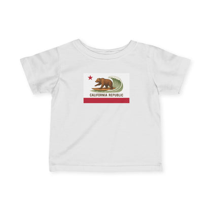 California Surfing Bear Flag - Infant 100% Cotton T-Shirt