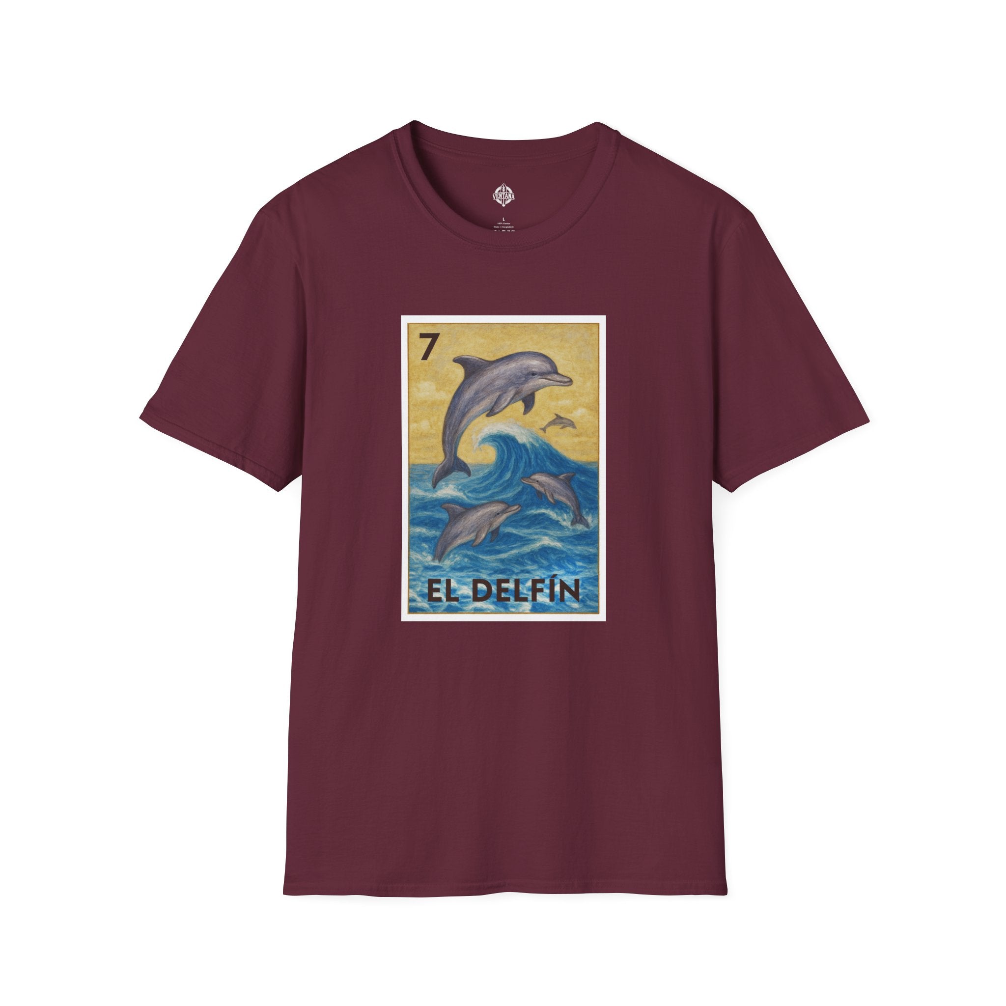 Dolphin Lotería Unisex - Soft Style U.S. Cotton T-Shirt (El Delfín)