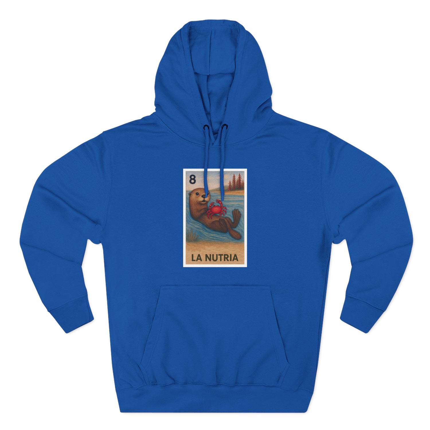 Sea Otter Lotería Unisex - Pull-Over Cotton Blend Fleece Hoodie (La Nutria)