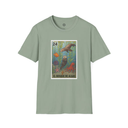 Kelp Forest Lotería Unisex - Soft Style U.S. Cotton T-Shirt (El Bosque de Algas)