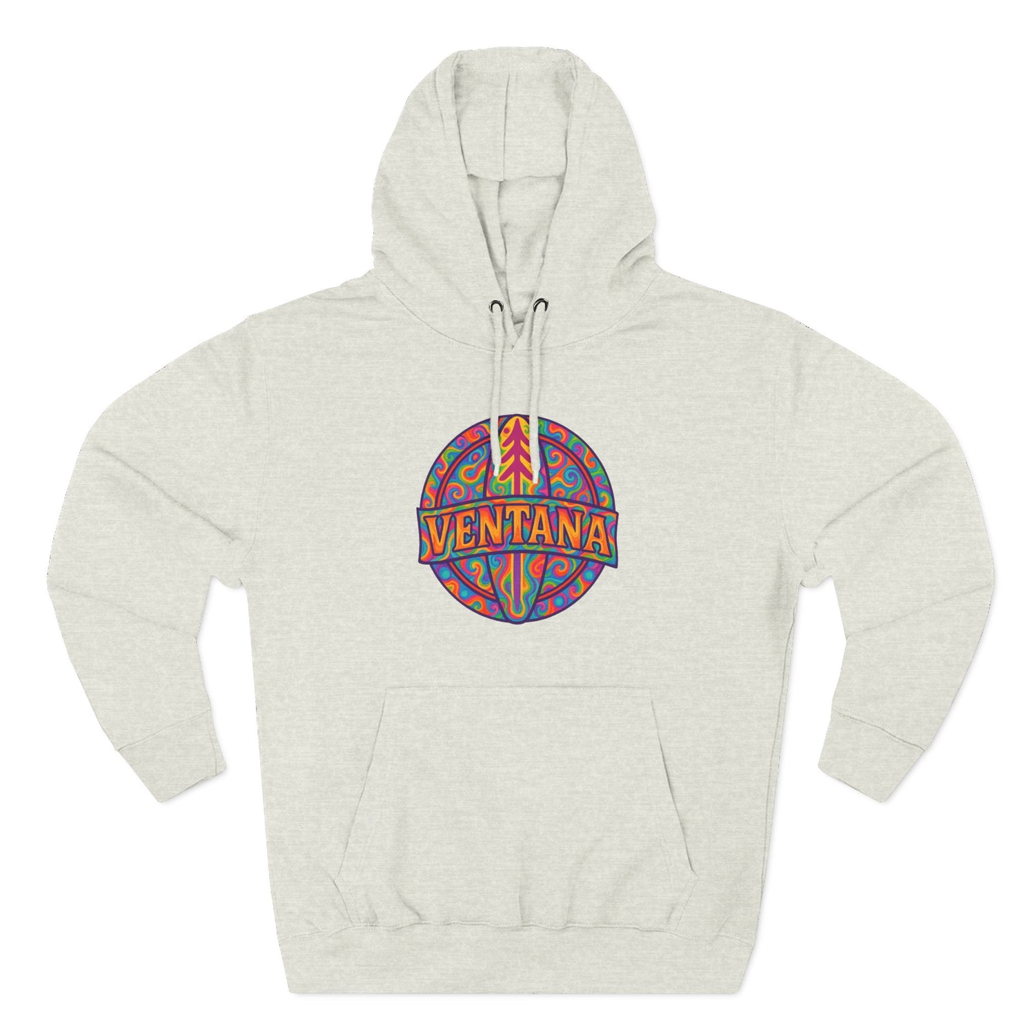 Ventana Psychedelic Treefish Logo Unisex - Pull-Over Cotton Blend Fleece Hoodie