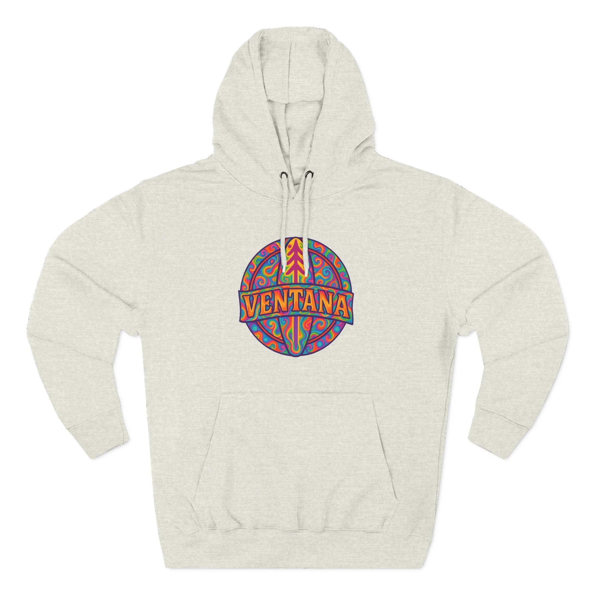 Ventana Psychedelic Treefish Logo Unisex - Pull-Over Cotton Blend Fleece Hoodie