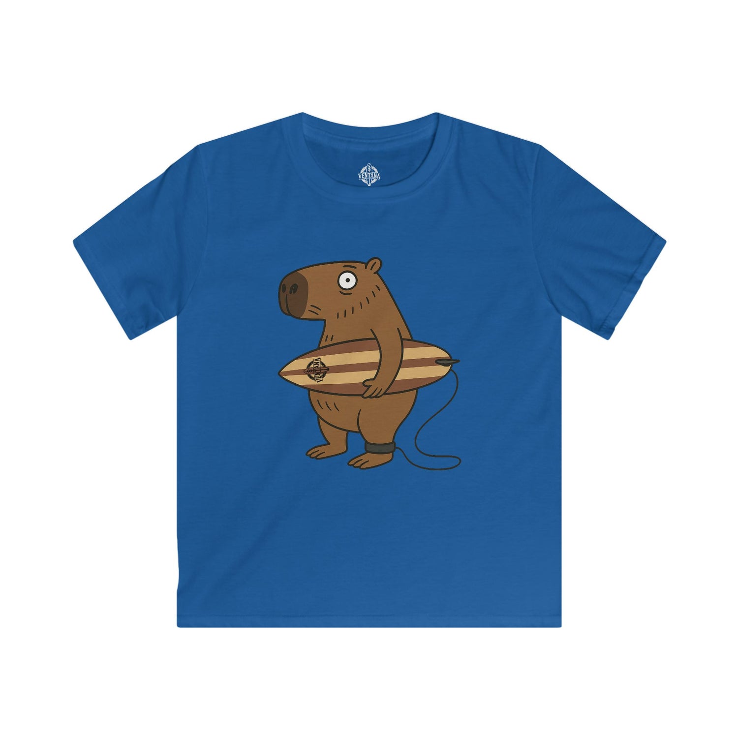 Capybara Surfer Kids - Soft Style U.S. Cotton T-Shirt