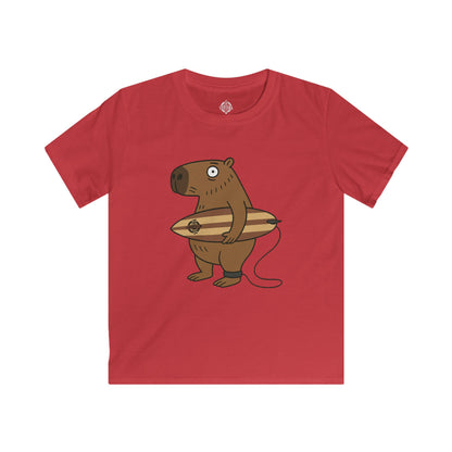 Capybara Surfer Kids - Soft Style U.S. Cotton T-Shirt