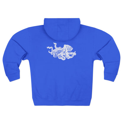 Ventangle Octopus Unisex - Zip Cotton Blend Fleece Hoodie