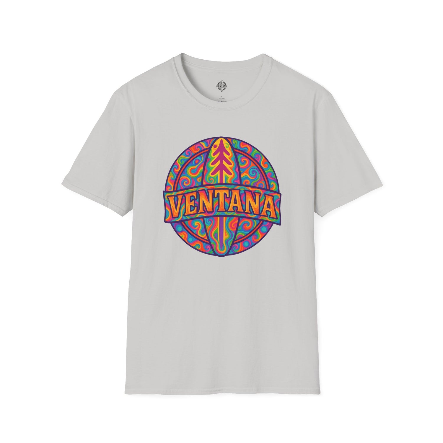 Ventana Psychedelic Treefish Logo - Soft Style U.S. Cotton T-Shirt