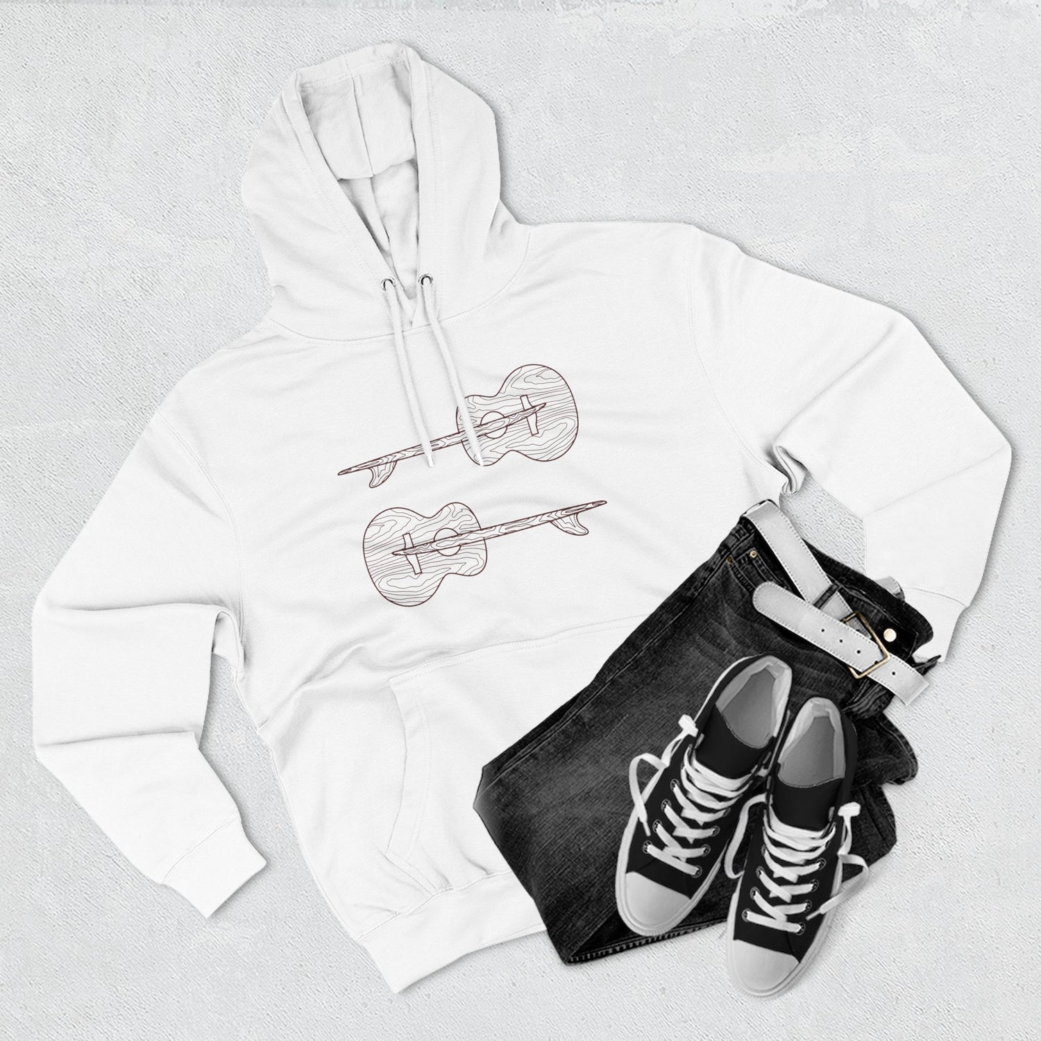 Ventana Santa Cruz Guitar Collab Unisex - Pull-Over Cotton Blend Fleece Hoodie