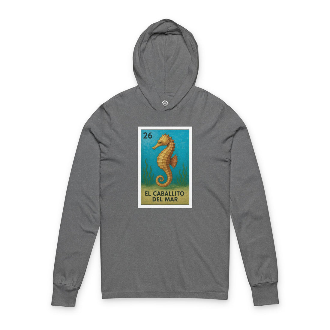 Seahorse Lotería Unisex - Cotton Hooded Long Sleeve Hooded T-Shirt (El Caballito del Mar)