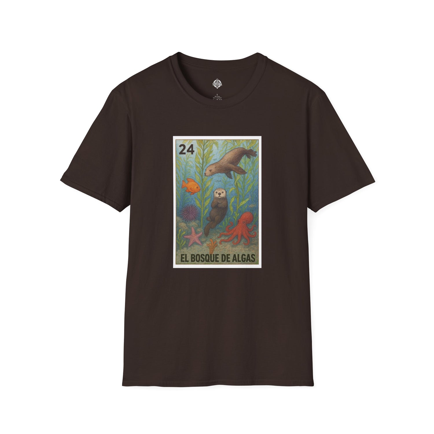 Kelp Forest Lotería Unisex - Soft Style U.S. Cotton T-Shirt (El Bosque de Algas)