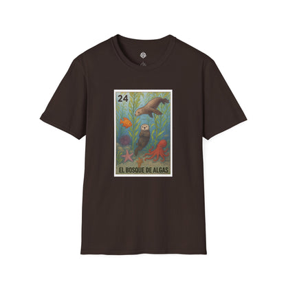 Kelp Forest Lotería Unisex - Soft Style U.S. Cotton T-Shirt (El Bosque de Algas)