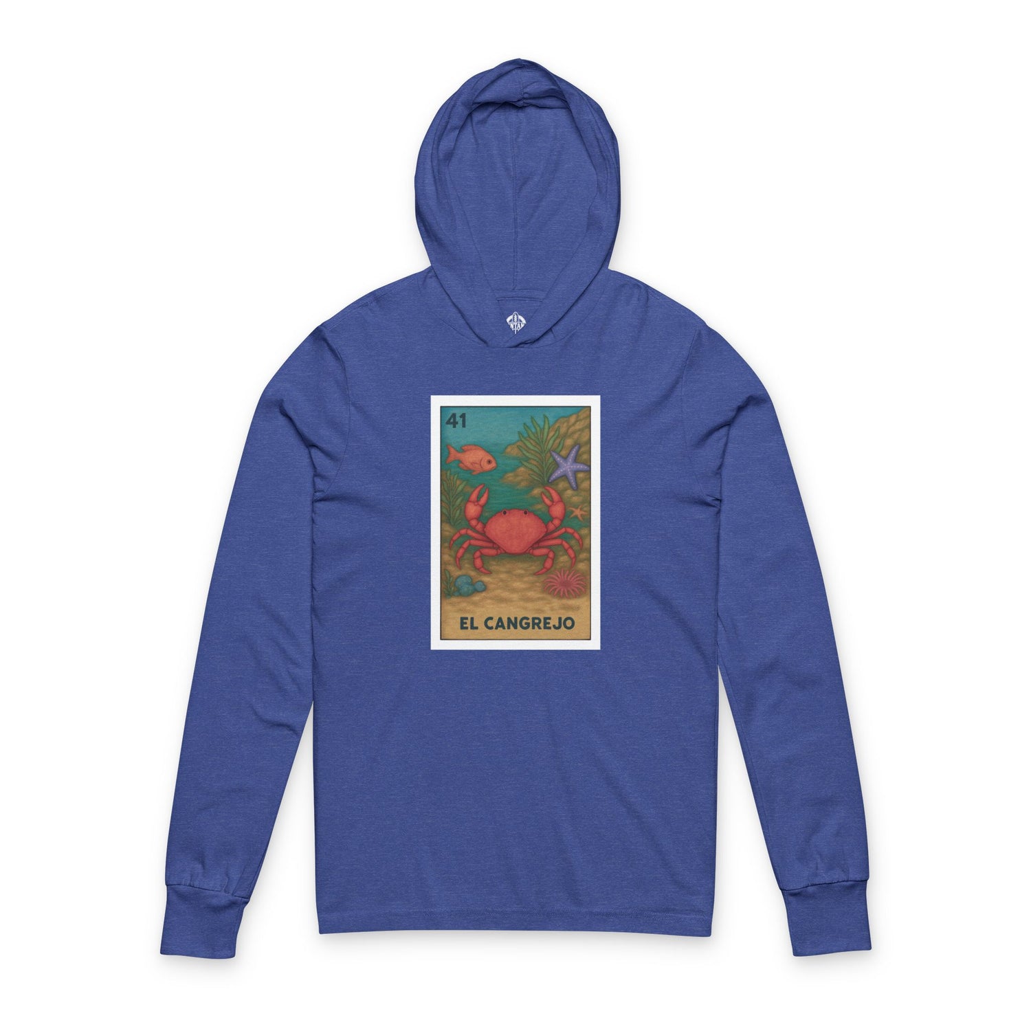 Crab Lotería Unisex - Cotton Hooded Long Sleeve Hooded T-Shirt (El Cangrejo)