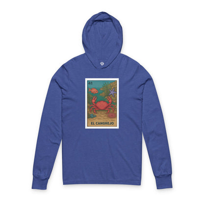 Crab Lotería Unisex - Cotton Hooded Long Sleeve Hooded T-Shirt (El Cangrejo)