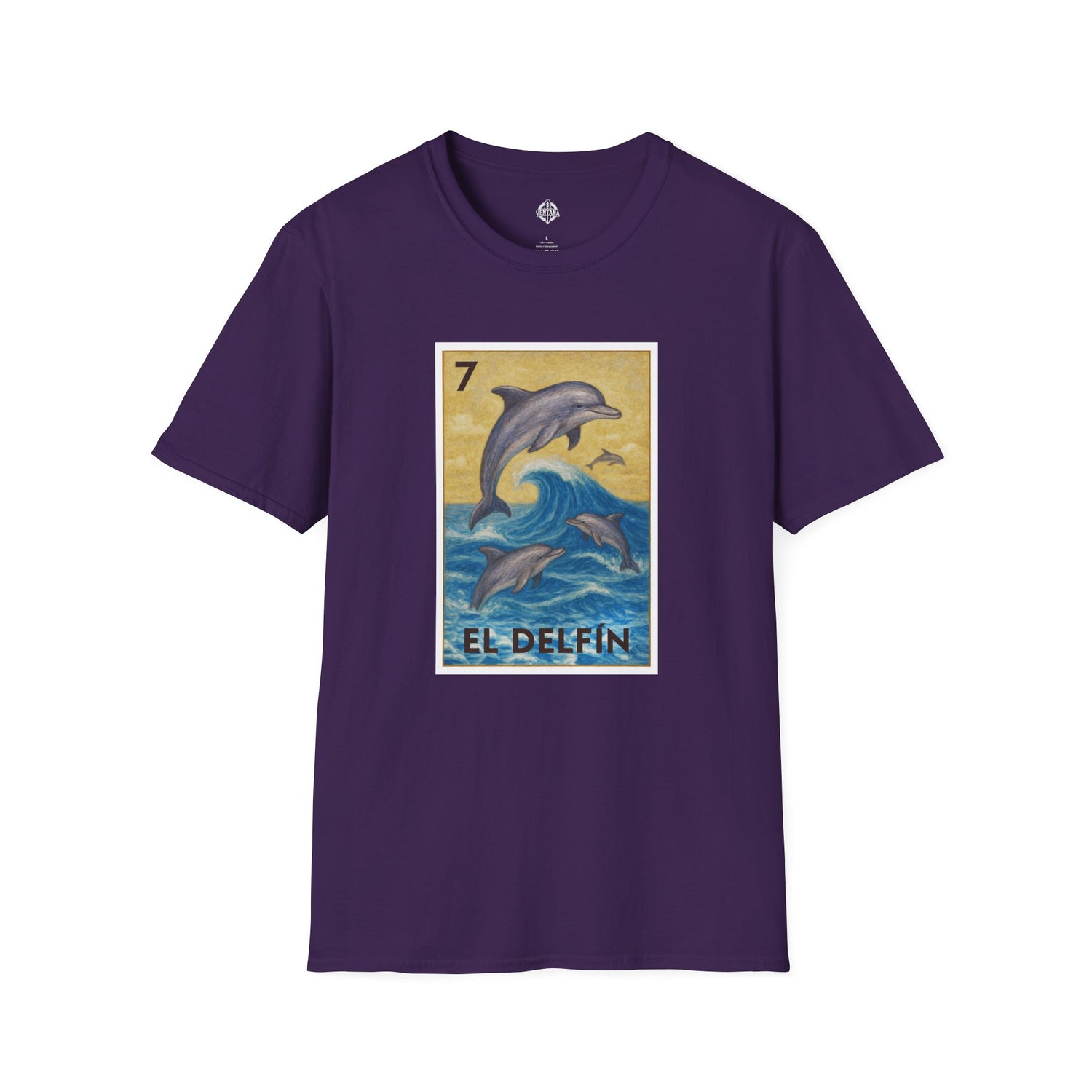 Dolphin Lotería Unisex - Soft Style U.S. Cotton T-Shirt (El Delfín)
