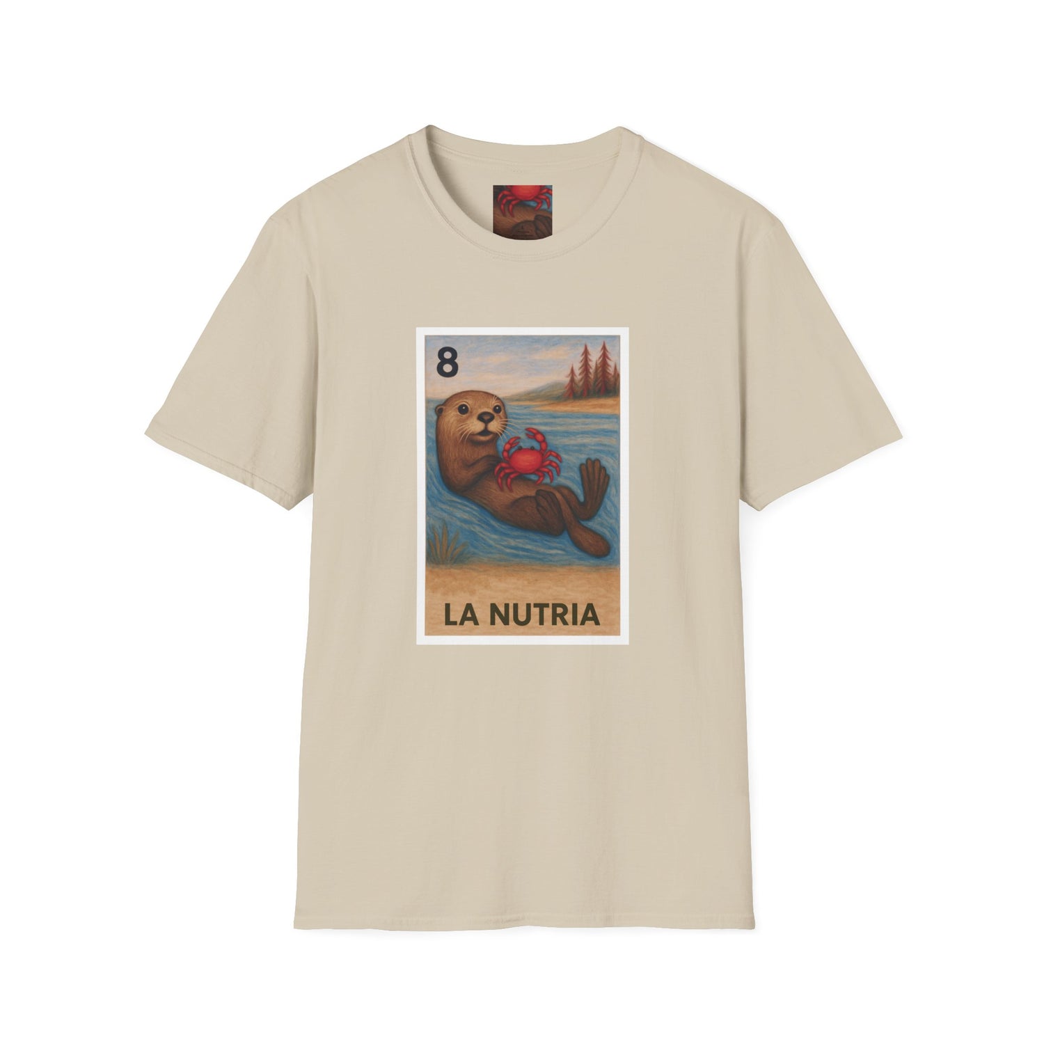 Sea Otter Lotería Unisex - Soft Style U.S. Cotton T-Shirt (La Nutria)