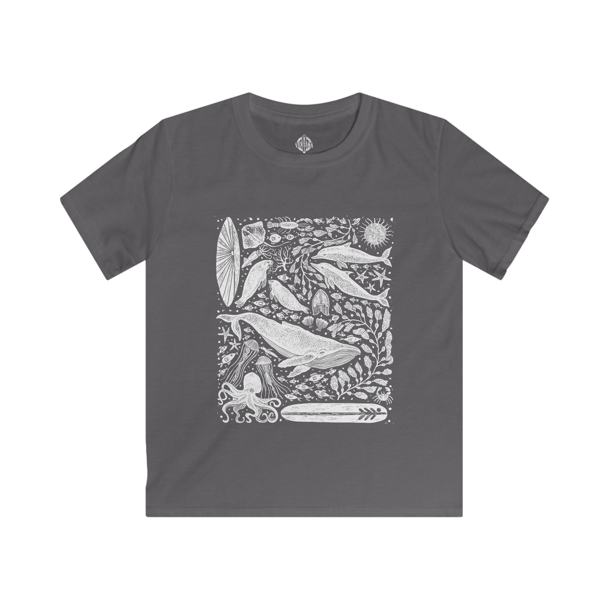 Ventana Marine Life by Lili Arnold Kids - Soft Style U.S. Cotton T-Shirt