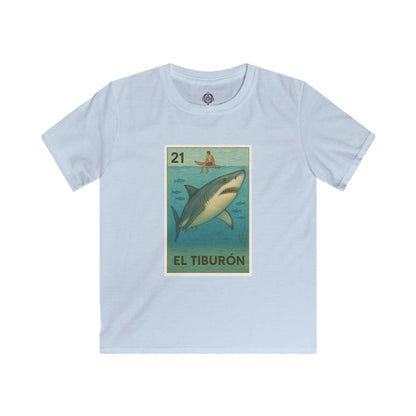 Shark Lotería Kids - Soft Style U.S. Cotton T-Shirt (El Tiburón)